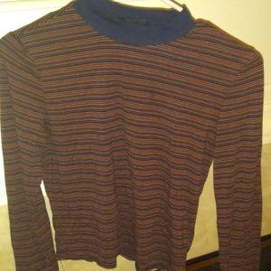 SHEIN LONGSLEEVE MOCK NECK STRIPED TOP